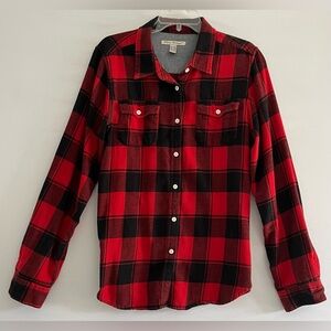 Tailor Vintage Red Buffalo Plaid Flannel Shirt XL Gorpcore Grunge Woodsy